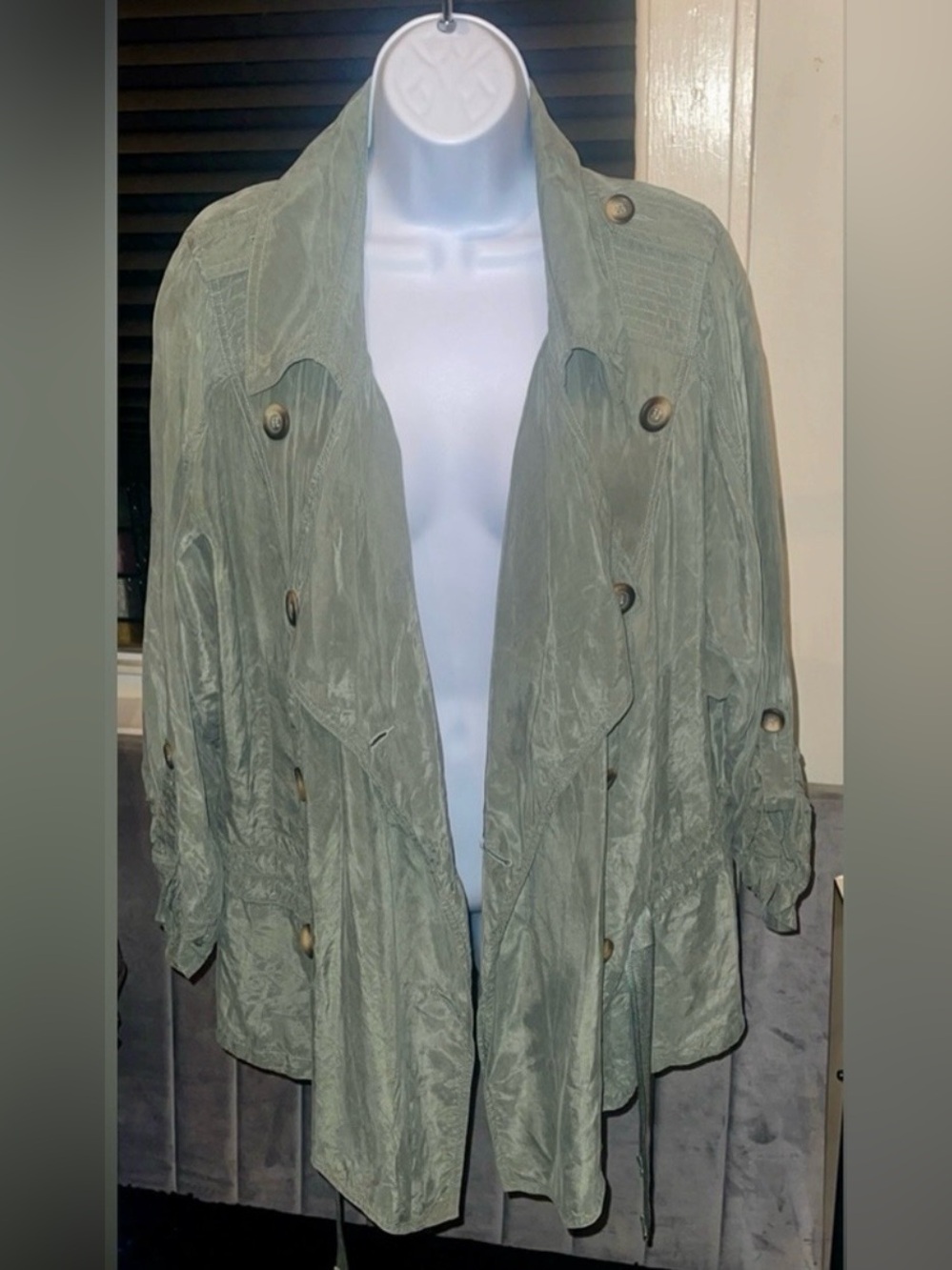 Free People Army Green Utility Jacket | Cupro NWOT SP (Runs Oversized) - Picture 2 of 8